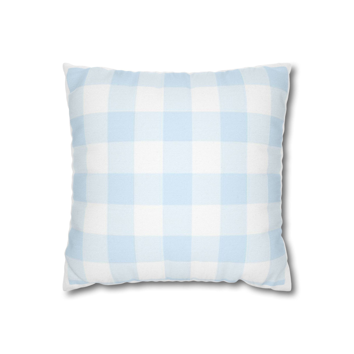 Blue Buffalo Check Pillowcase — Light Plaid Decorative Cushion Cover