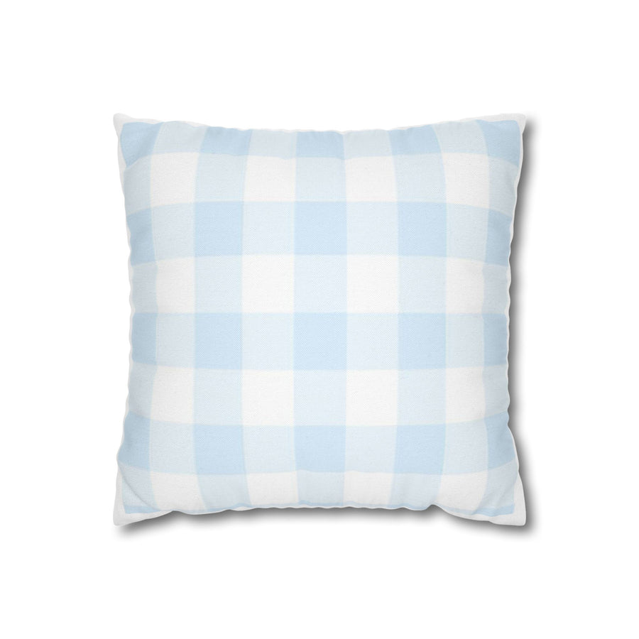 Blue Buffalo Check Pillowcase — Light Plaid Decorative Cushion Cover