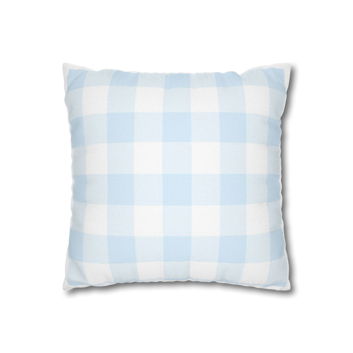 Blue Buffalo Check Pillowcase — Light Plaid Decorative Cushion Cover